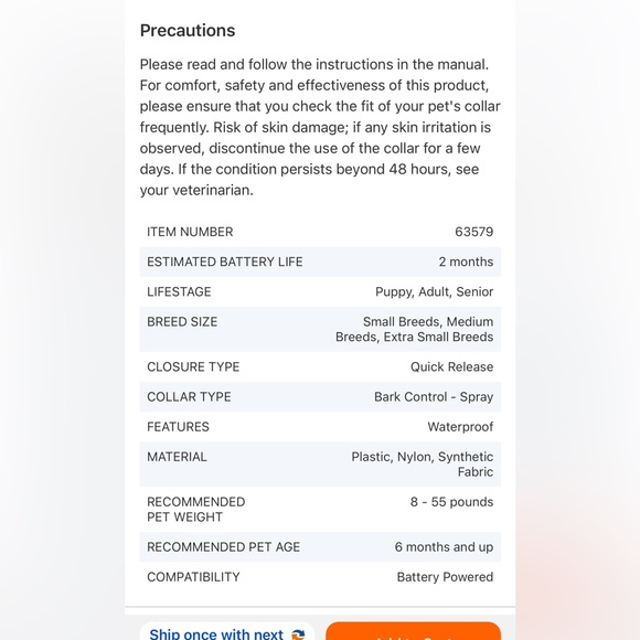 BNWT PetSafe Elite Little Dog Spray Collar - Picture 7 of 7